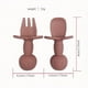 thumbnail image 2 of Baby Cartoon Bear Shape Silicone Spork, Baby Training Tableware, Complementary Food Grade Silicone Small Spork, 2 of 4