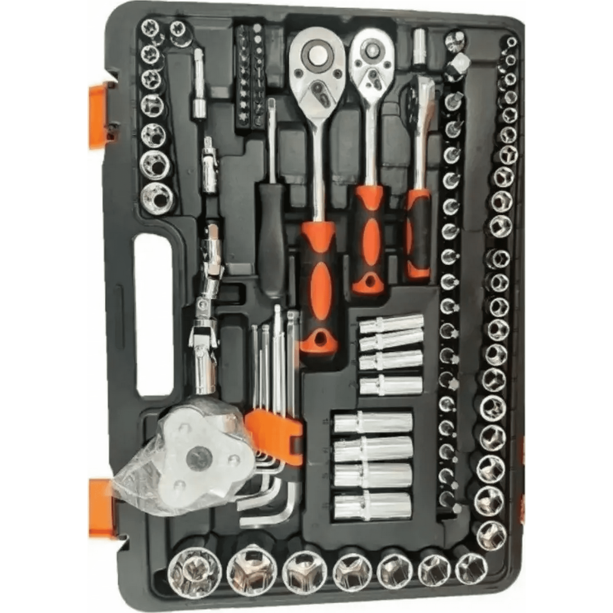 Genérico - Caja De Herramientas Dados Y Llaves 121 Piezas Nuevas Terracota