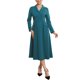 thumbnail image 1 of INSPIRE CHIC Vestidos formales de blazer para mujer Cuello con solapa Cuello en V Manga larga Vestido de trabajo en línea A XL Azul Verde, 1 of 5