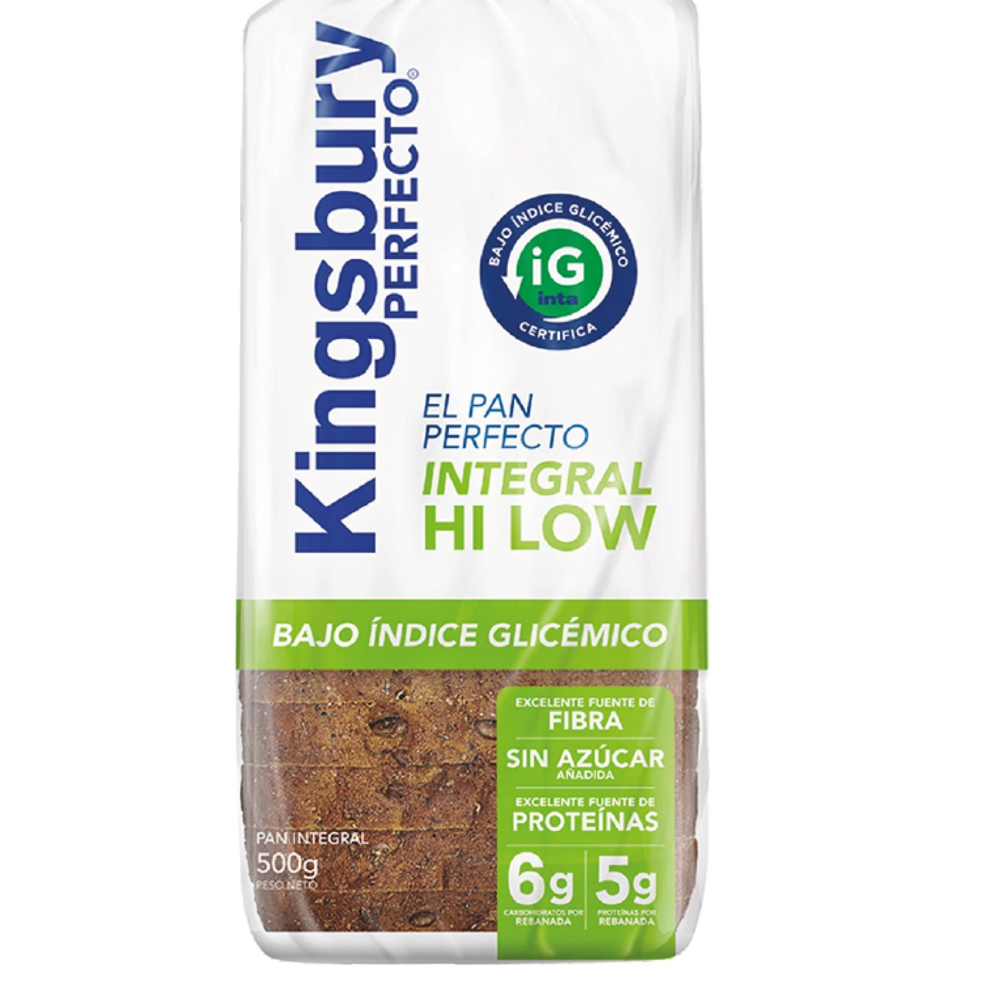 Pan De Molde Integral Hi Low 1 Un 500 g Kingsbury