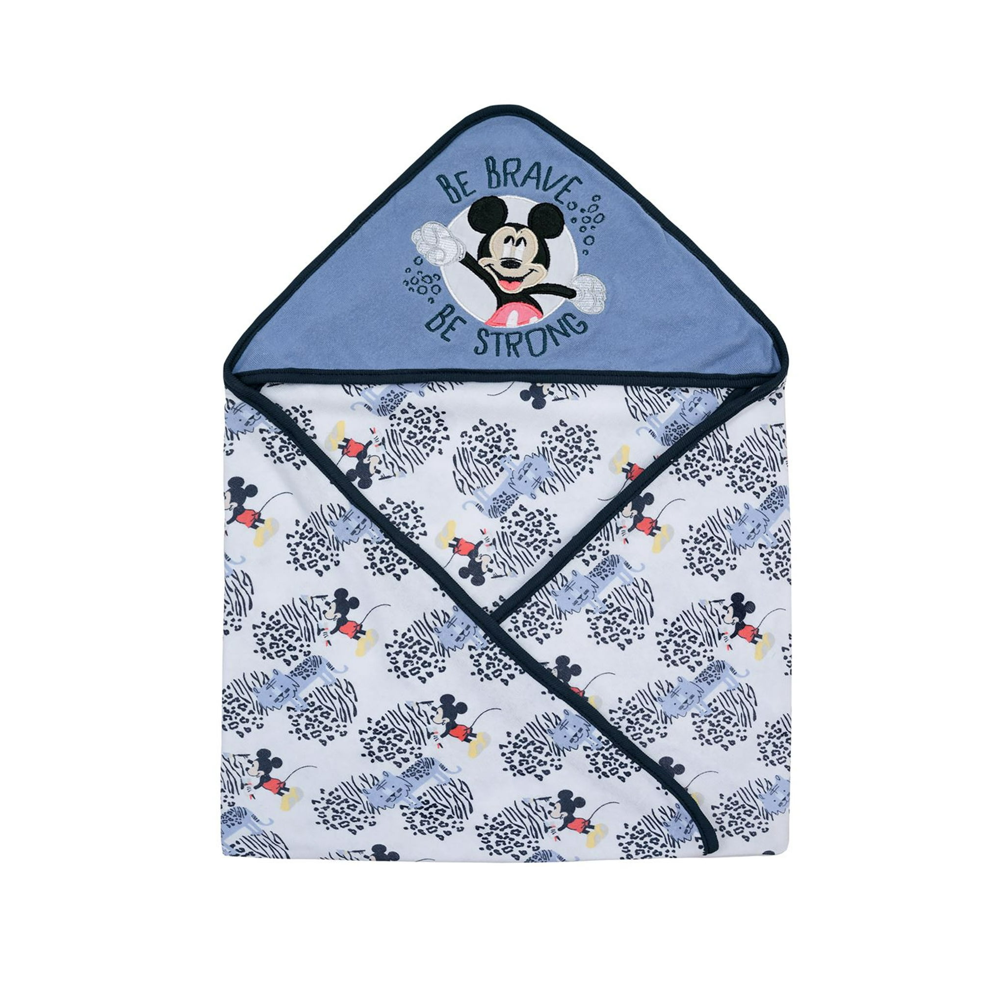 Toalla Capucha Bambino Mickey Animal Print Blanco