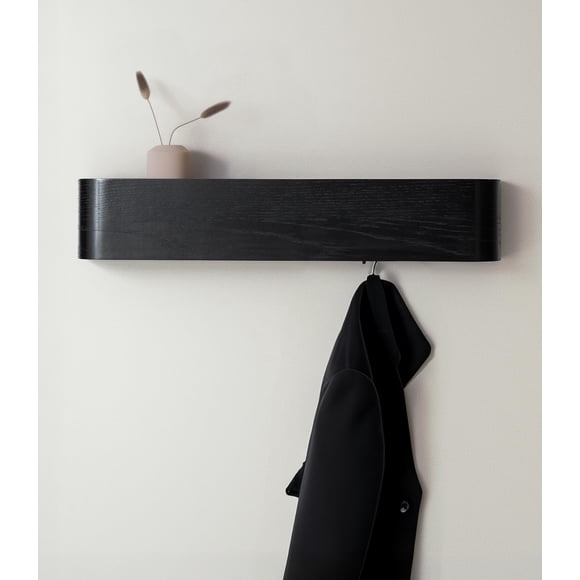 Perchero Kazai. Toke, diseño moderno, chapado en roble, montado en la pared