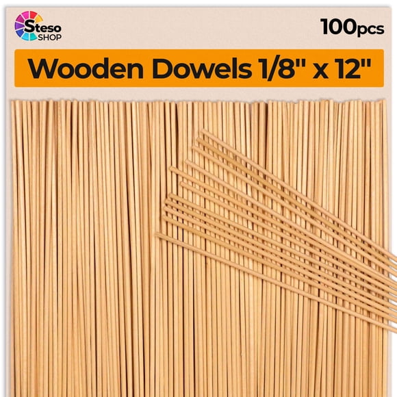 Varillas de Madera StesoSHOP 30 cm x 3 mm 100 unidades