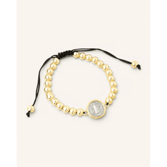Pulsera San Benito Bañada en Oro
