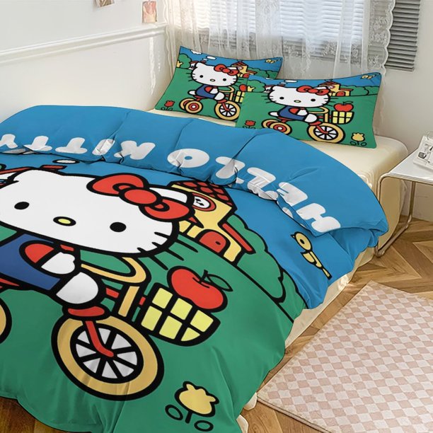 Hello Kitty Bedding Sets for Kids Men Women 3pcs Comforter Sets