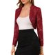 thumbnail image 4 of INSPIRE CHIC Bolero Abierto de Encaje Floral Transparente para Mujer, Cárdigan Corto M Rojo Oscuro, 4 of 7