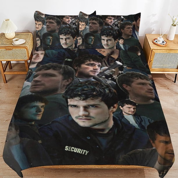 Josh Hutcherson Bedding Set Duvet Cover Comfortable and Lightweight Cartoon Bedding 3 Piece Bed Set