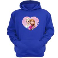 Genérico - Polerón Canguro Elsa Y Anna Azul Talla Xl Unisex