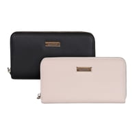 Kenneth Cole - Pack 2 Billeteras De Mujer Calixta Negro Y Rosa Palo