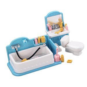 Bothyi - Juego De Baño Para Casa De Muñecas 1/12, Suministros Para Casa De Juegos Clásicos, Regalos Del Día De San Valentín