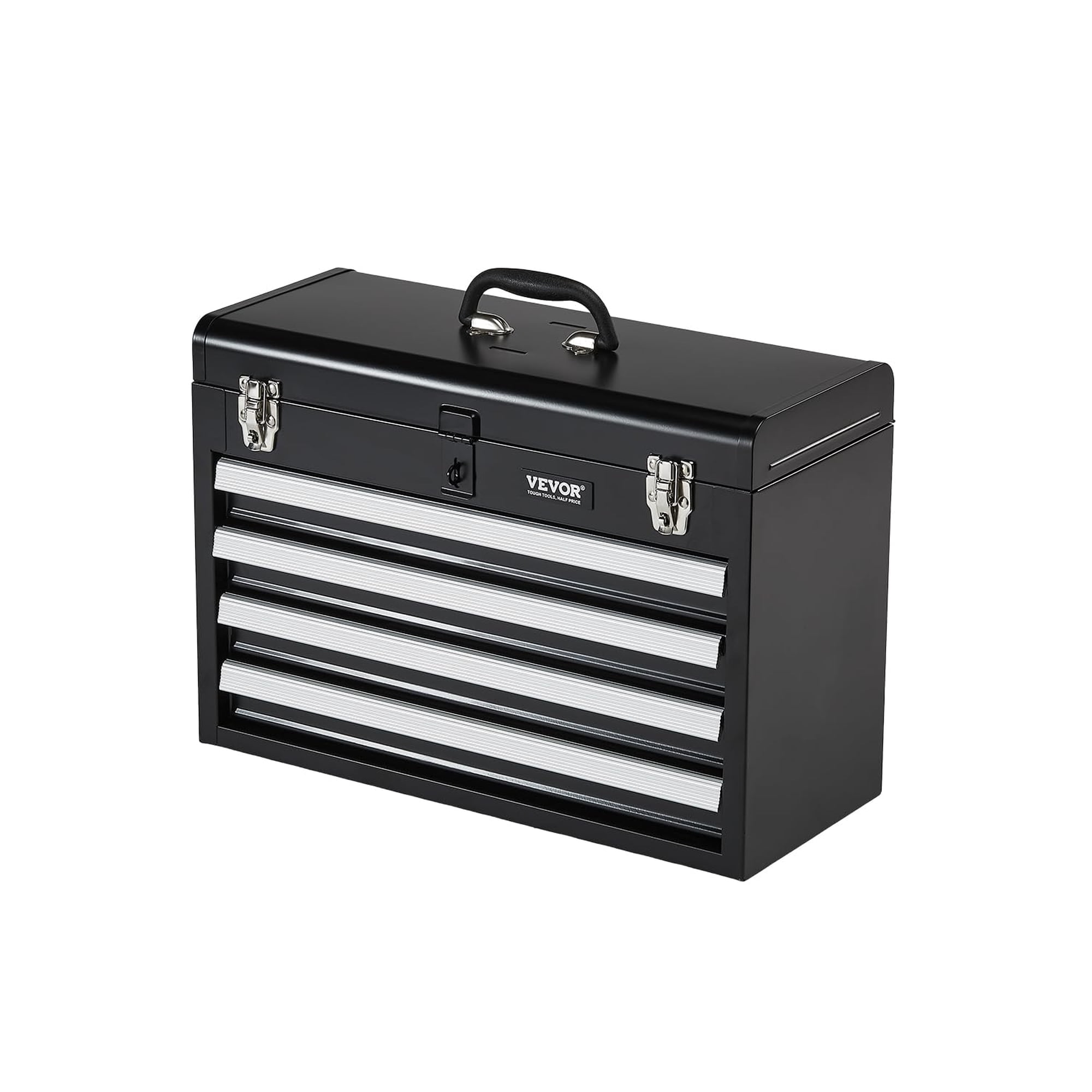 Caja De Herramientas Vevor Metal 52,07 Cm Portátil Con 4 Cajones Y Cerradura