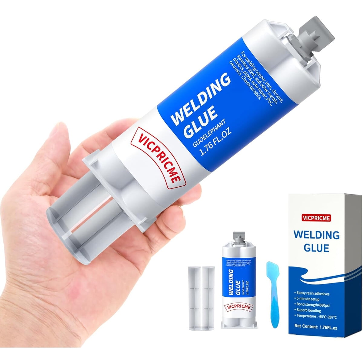Pegamento Epoxi Vicpricme 1.76oz Resistente Agua Metal