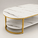 thumbnail image 1 of Mesa De Centro 2 Niveles Con Vetas Tipo Mármol Blanca, 1 of 3