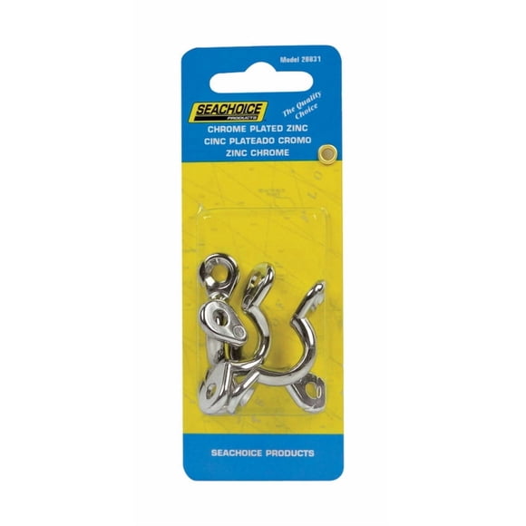 Eye Straps Seachoice, zinc cromado, paquete de 4 unidades, 1,9 cm de largo y 0,95 cm de ancho
