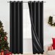 thumbnail image 1 of Xiao Hua 2 cortinas opacas de 99 x 201 cm, con forro opaco aislante negro, cortinas aislantes para privacidad en verano, lavables a máquina, color negro., 1 of 3