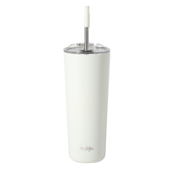 Vaso de consumo Mr. Coffee 650 ml blanco con pajilla