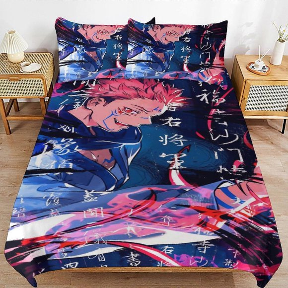 Jujuu isen Bedding Set Duvet Cover Comfortable and Lightweight Cartoon Bedding3 Piece