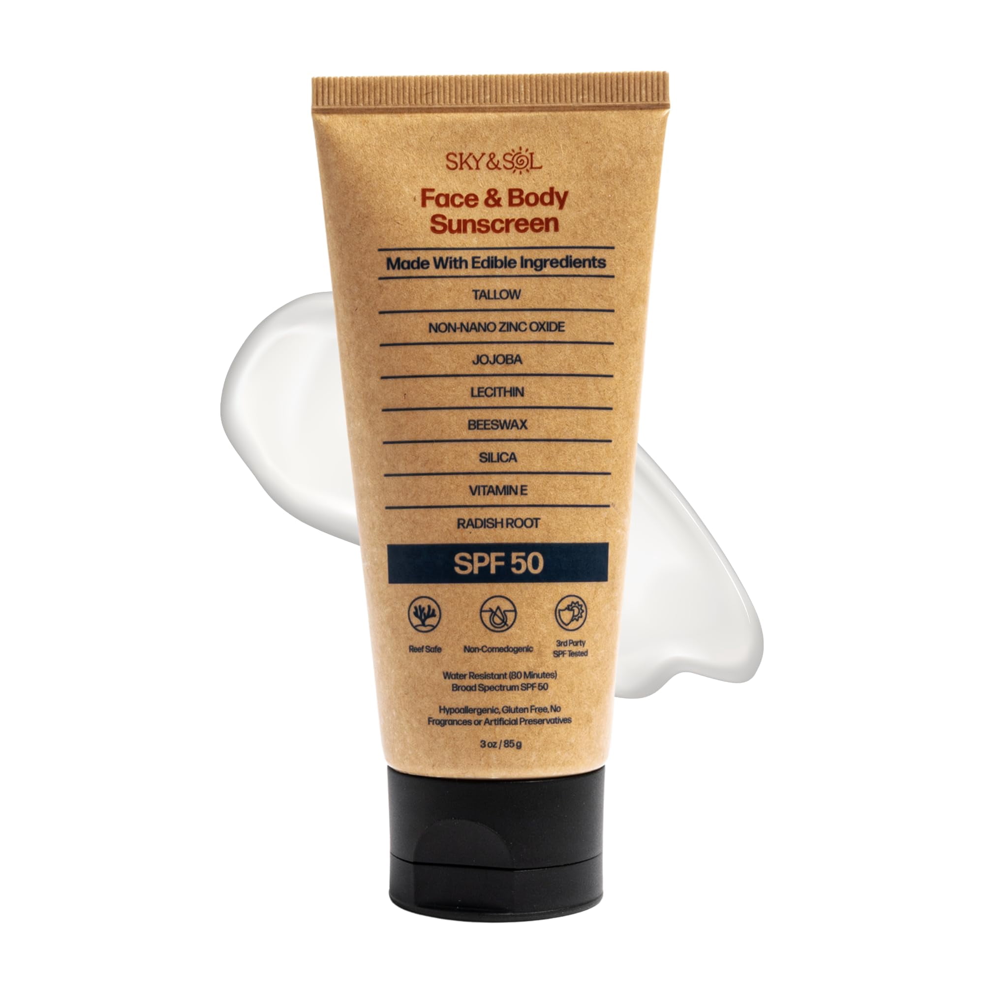 Protector Solar Sky And Sol Spf 50 Mineral 85 G Para Mujeres Y Hombres