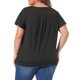 thumbnail image 3 of Agnes Orinda Talla Grande Blusa para Mujeres Escuela Universidad Cuello en V Volante Manga Corta Camiseta Verano Tops 4X Negro, 3 of 6
