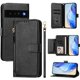 thumbnail image 5 of Funda tipo cartera para Google Pixel 6 Pro con bolsillo con cremallera, tarjetero, soporte, correa para la muñeca y tapa de cuero Negro, 5 of 5