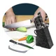 thumbnail image 4 of Cuchillos de Cocina Set 8 Piezas Acero Inoxidable Marmoleado Negro con Base Antideslizante, 4 of 6