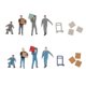 thumbnail image 5 of 2 Set 1:64 Porter Worker Personajes Juguete Modelo En Miniatura Personas Gris Y Azul, 5 of 5