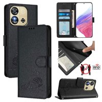 Funda Tipo Cartera Foxdock Para Oukitel C57 Con Soporte, Ranuras, Rfid, Diseño De Gato