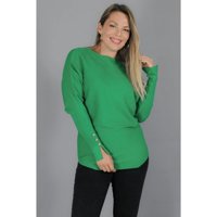 Likeshop - Sweater Mujer Manga Larga Murciélago Tejido Botones 6020