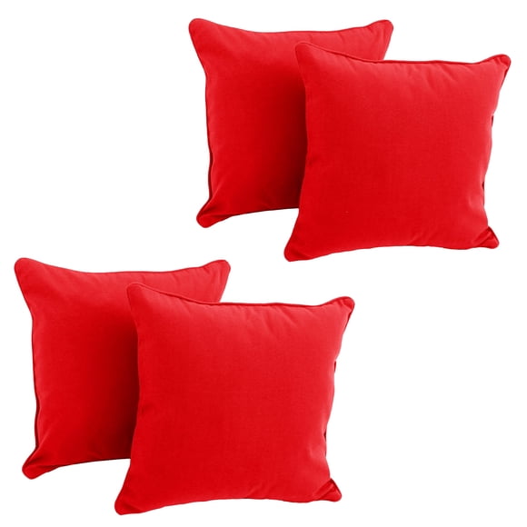 Almohada Blazing Needles, sarga con cordones, 45 cm, color rojo, juego de 4