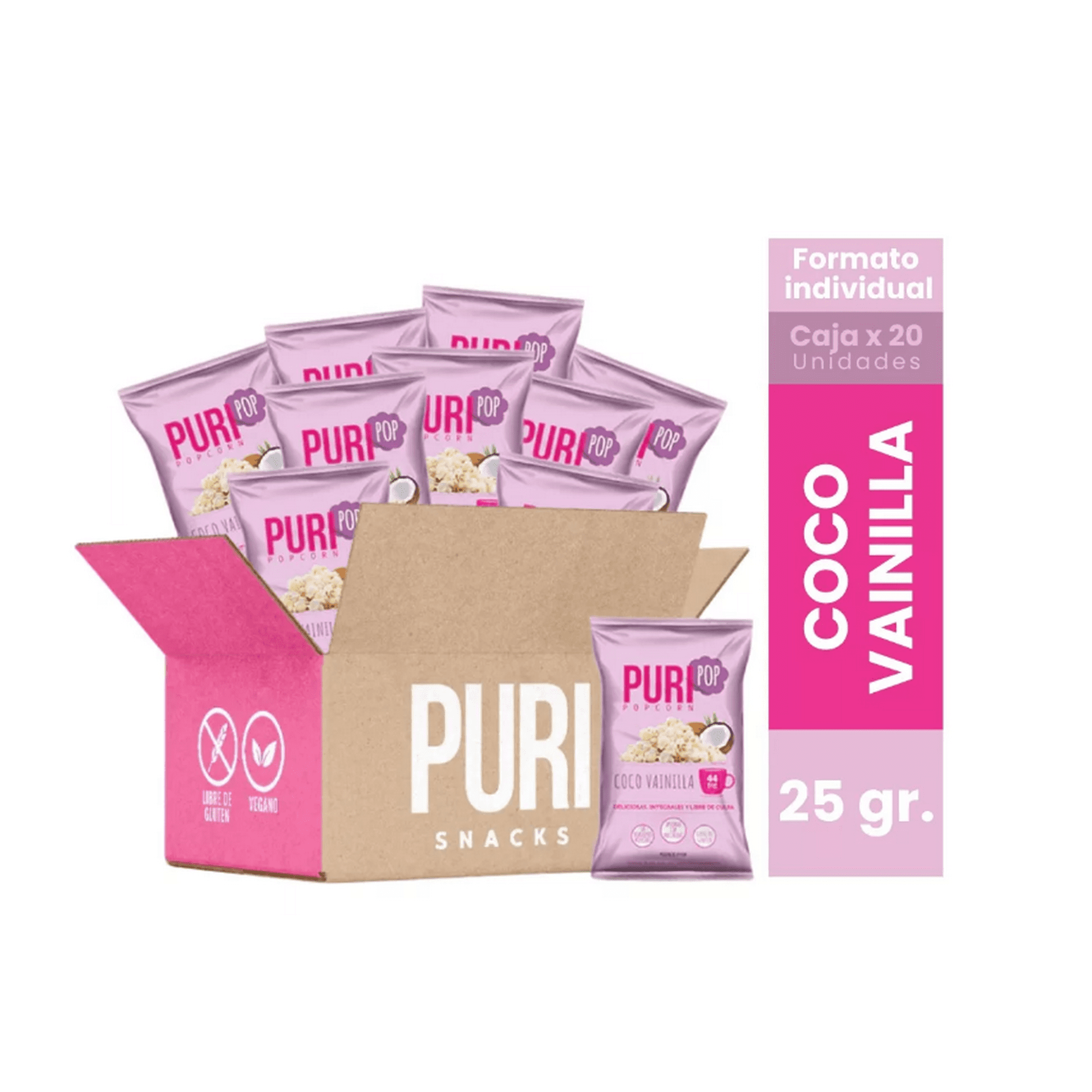 Puri Snacks - Puripop Coco Vainilla 25grs.