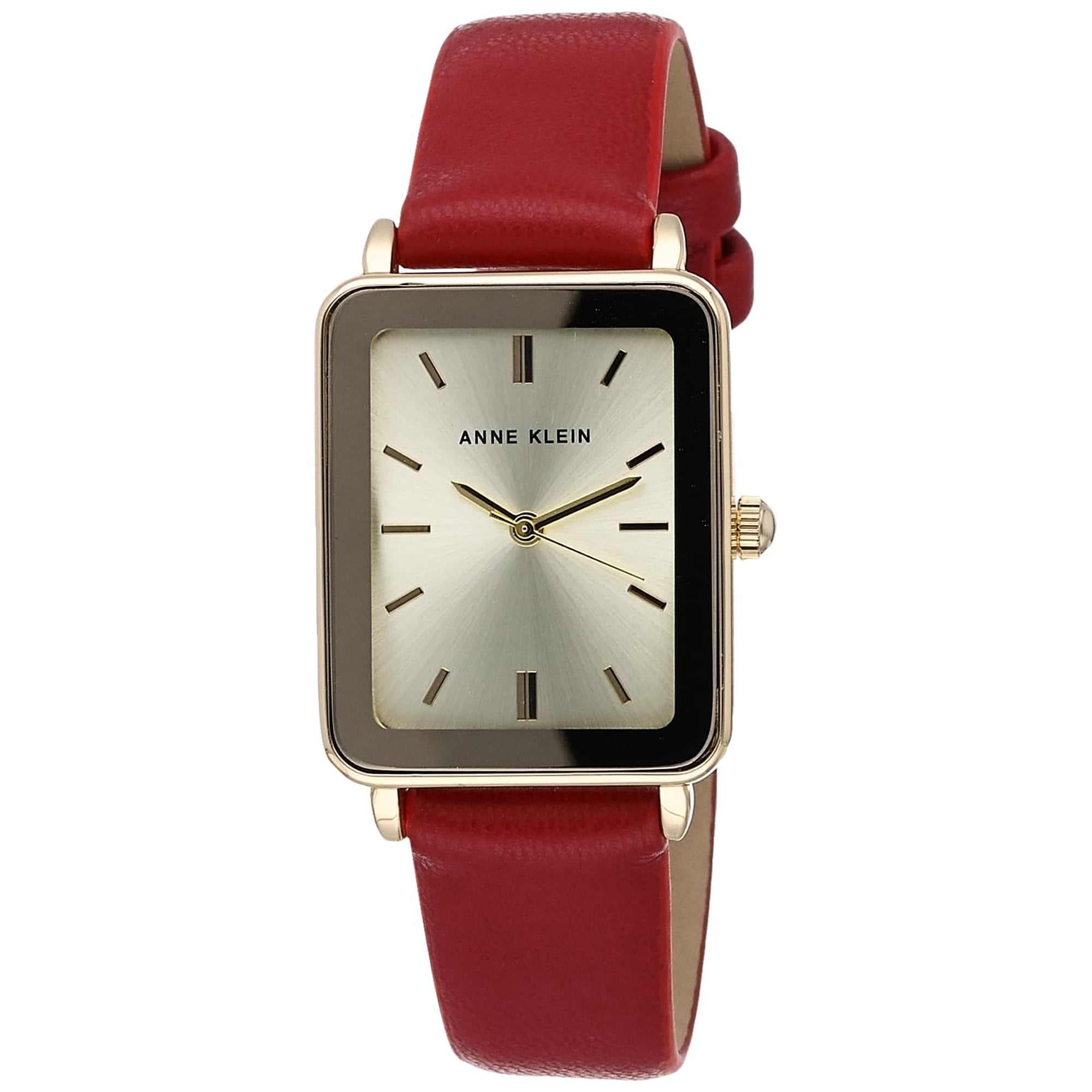 Reloj Anne Klein Ak/3702 Para Mujer Con Correa Roja De Piel Sintética
