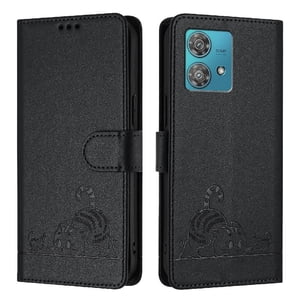 Funda Tipo Cartera Foxdock Para Motorola Edge 40 Neo 5G Con Soporte, Ranuras, Rfid, Diseño De Gato