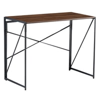 Joytek - Mesa Escritorio Plegable De Metal Y Madera Nogal 100X50X75 Cm