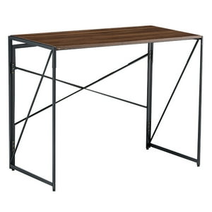 Joytek - Mesa Escritorio Plegable De Metal Y Madera Nogal 100X50X75 Cm
