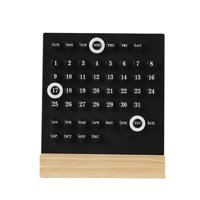 Magideal - Calendario Adornos De Escritorio Virola Manual Decoración Acrílica De Madera Mini Calendario De Escritorio Para El Hogar Tienda Muebles De Escritorio Negro