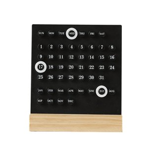 Magideal - Calendario Adornos De Escritorio Virola Manual Decoración Acrílica De Madera Mini Calendario De Escritorio Para El Hogar Tienda Muebles De Escritorio Negro
