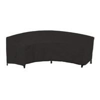 Xusx111 - Cubierta De Sofá Seccional Al Aire Libre Impermeable Cubiertas De Muebles De Patio Curvos Para Cubierta, Césped Y Patio Trasero, 228X116X86Cm, Negro