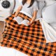 thumbnail image 5 of Manta PAVILIA Buffalo Plaid Sherpa negra y naranja, 150 x 200 cm, 5 of 8