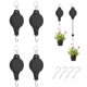 thumbnail image 1 of Polea Retráctil para Plantas de Alta Resistencia con Gancho Triangular para Cestas de Flores Negro, 4 Piezas, 1 of 7