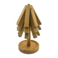 Magideal - Salvamanteles De Madera De Bambú, Tapete Reutilizable Para Decoración De Mesa, Tapete Artístico Para Árbol, Salvamanteles Para Mesa, Sartenes, Cuencos