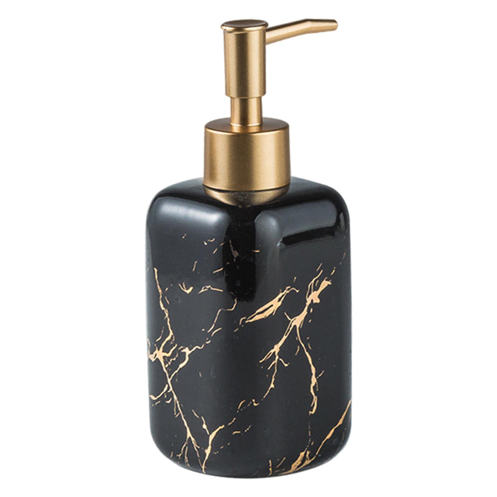 Magideal - Dispensador De Jabón Con Diseño De Mármol, Botella De Loción, Gel De Ducha Decorativo, Botella De Champú, Bomba Moderna De 300ml Para Baño, Cocina, En , Negro