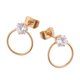 thumbnail image 4 of Las mujeres con estilo anillo redondo Rhinestone Stud Earrings Ear Studs Earring Gold, 4 of 5