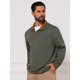 thumbnail image 4 of INSPIRE CHIC Suéter de Hombre con Cuello Simulado de Media Cremallera, Polo Casual M Verde Oliva, 4 of 5
