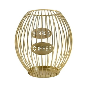 Genérico - Soporte Para Cápsulas De Café, Canasto De Almacenamiento De Hierro Forjado Para Comedor, Encimera, Barra Dorada M