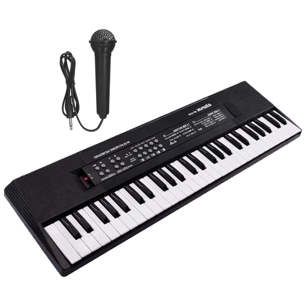 Teclado de Piano Eléctrico Teclado de Piano de Música Digital 61 Teclas Regalos Navideños Órgano Electrónico Musical para Principiantes de , negro