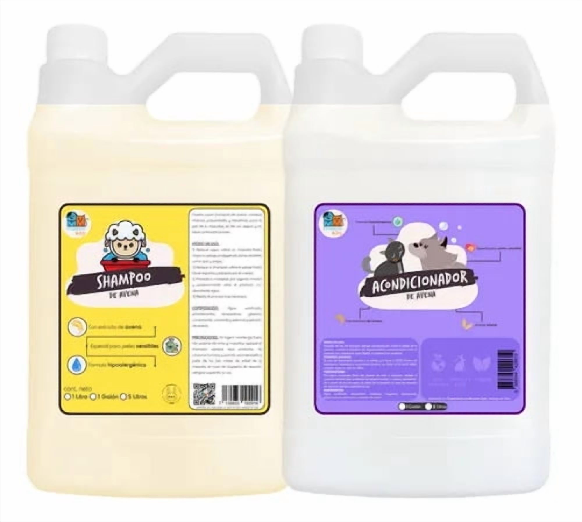 Mascokits - Kit Shampoo & Acondicionador Avena 1 Galón Perros & Mascotas