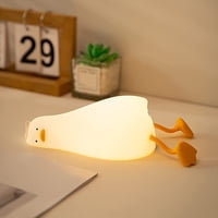 Xinqihang - Luz De Noche De Pato Acostado, Lámpara Led De Pato Lindo Para Niños, Luz De Noche De Silicona Con Luz De Pato Regulable Para Guardería, Lámpara Táctil Recargable Para Cama De Niña Y Niño