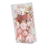 Magideal - 15 Piezas De Adornos Colgantes De Navidad, De Navidad, Bolas De Navidad Para El Día De San Valentín, Vacaciones, Graduación, Hogar, Patio Oro Rosa