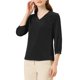 thumbnail image 1 of INSPIRE CHIC Blusa de Satén para Mujer Casual Sólida de Manga Larga con Cuello en V Camisas M Negro, 1 of 6