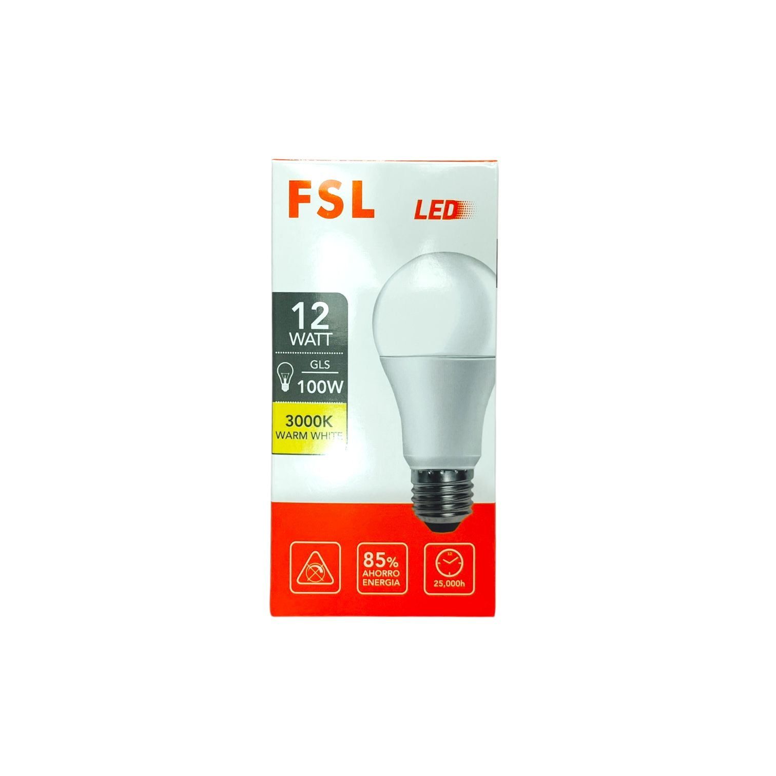 Pack X3 Ampolletas Led A70 12w E27 Universal Luz Cálida Fsl